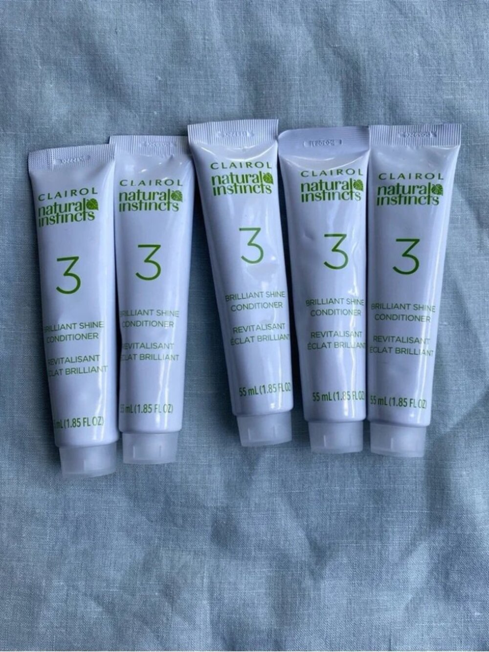 Lot of 5 Clairol Natural Instincts #3 Brilliant Shine Conditioner 55mL tubes